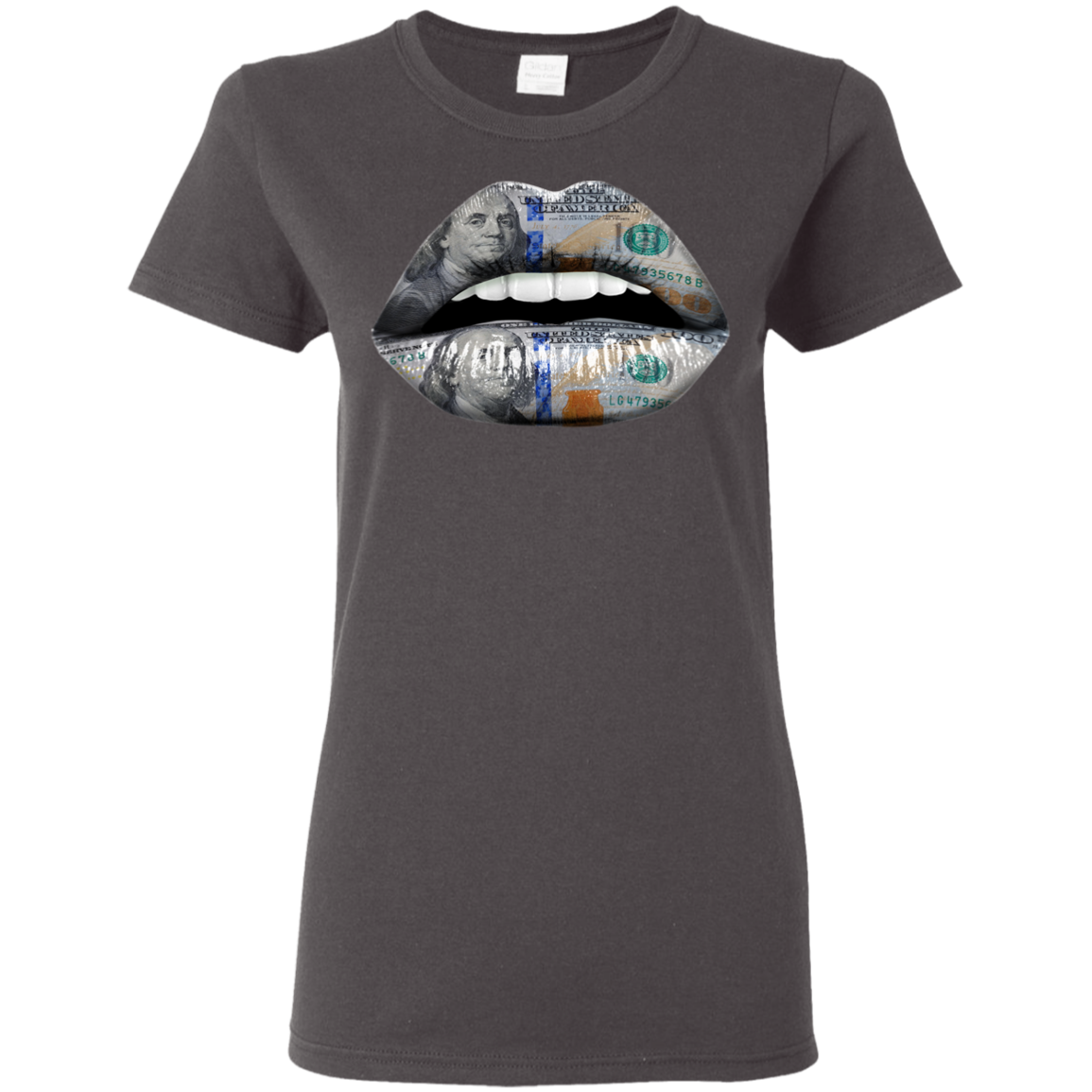 "100 DOLLAR LIPS" Ladies' 5.3 oz. T-Shirt