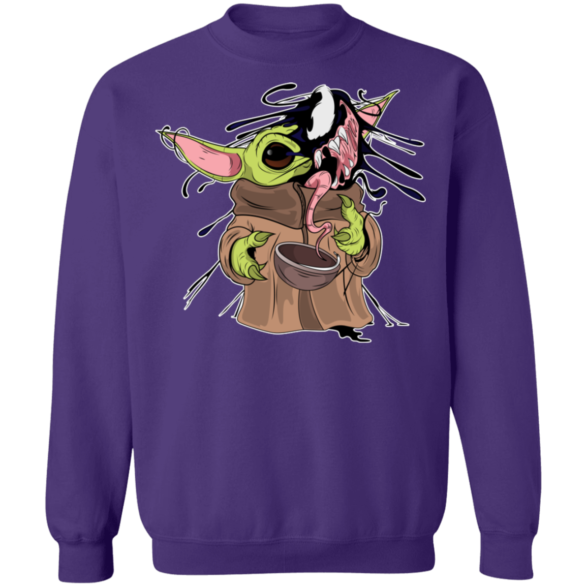 "BABY YODA VENOM" Crewneck Pullover Sweatshirt  8 oz.