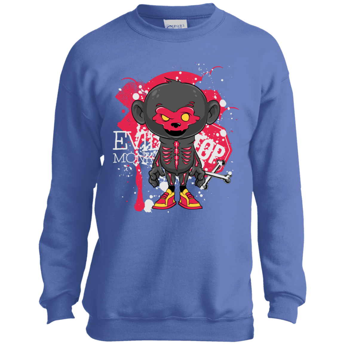 "EVIL MONKEY' Youth Crewneck Sweatshirt