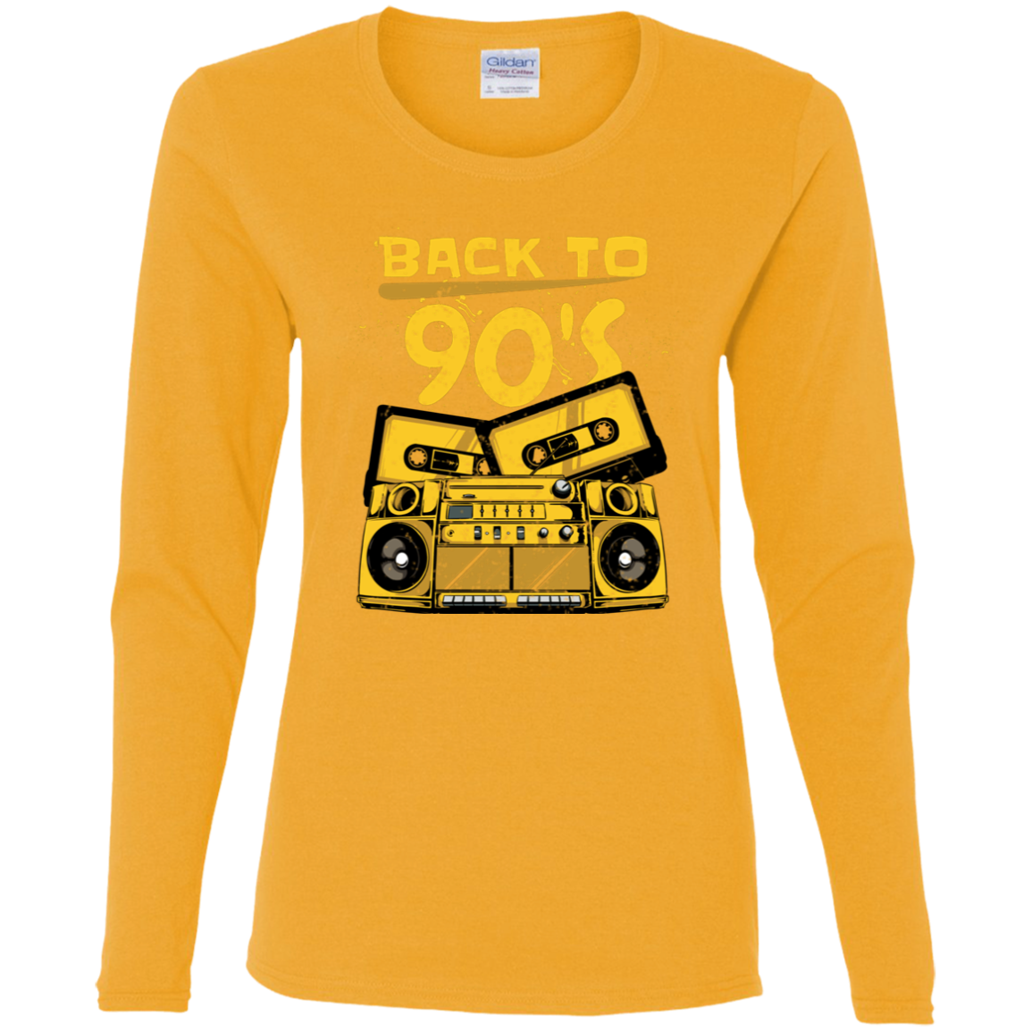 "BACK TO 90'S" Ladies' Cotton LS T-Shirt