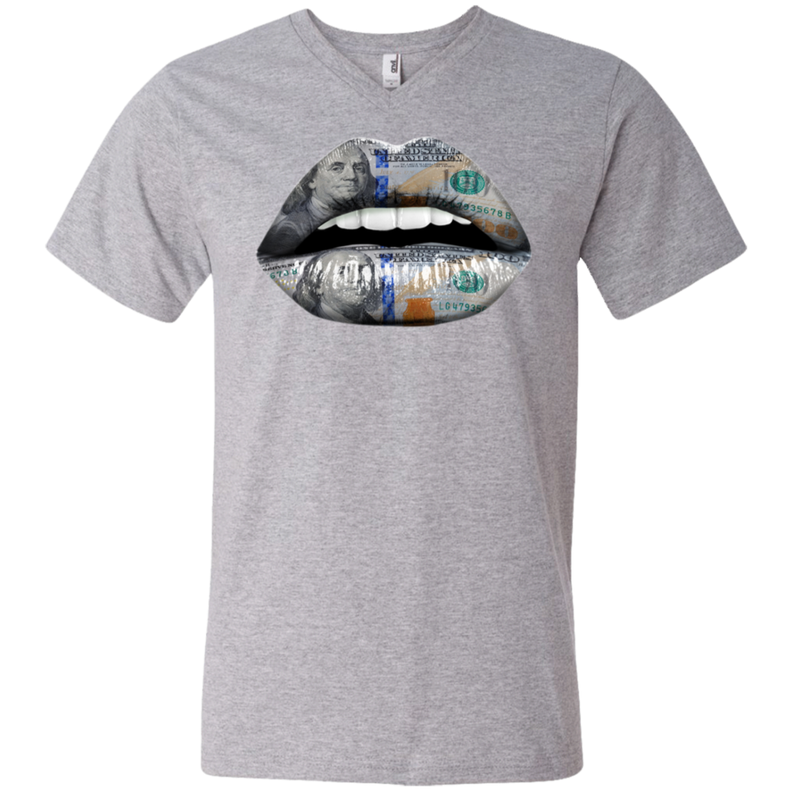 " $100 DOLLAR BILL" Men's Printed V-Neck T-Shirt