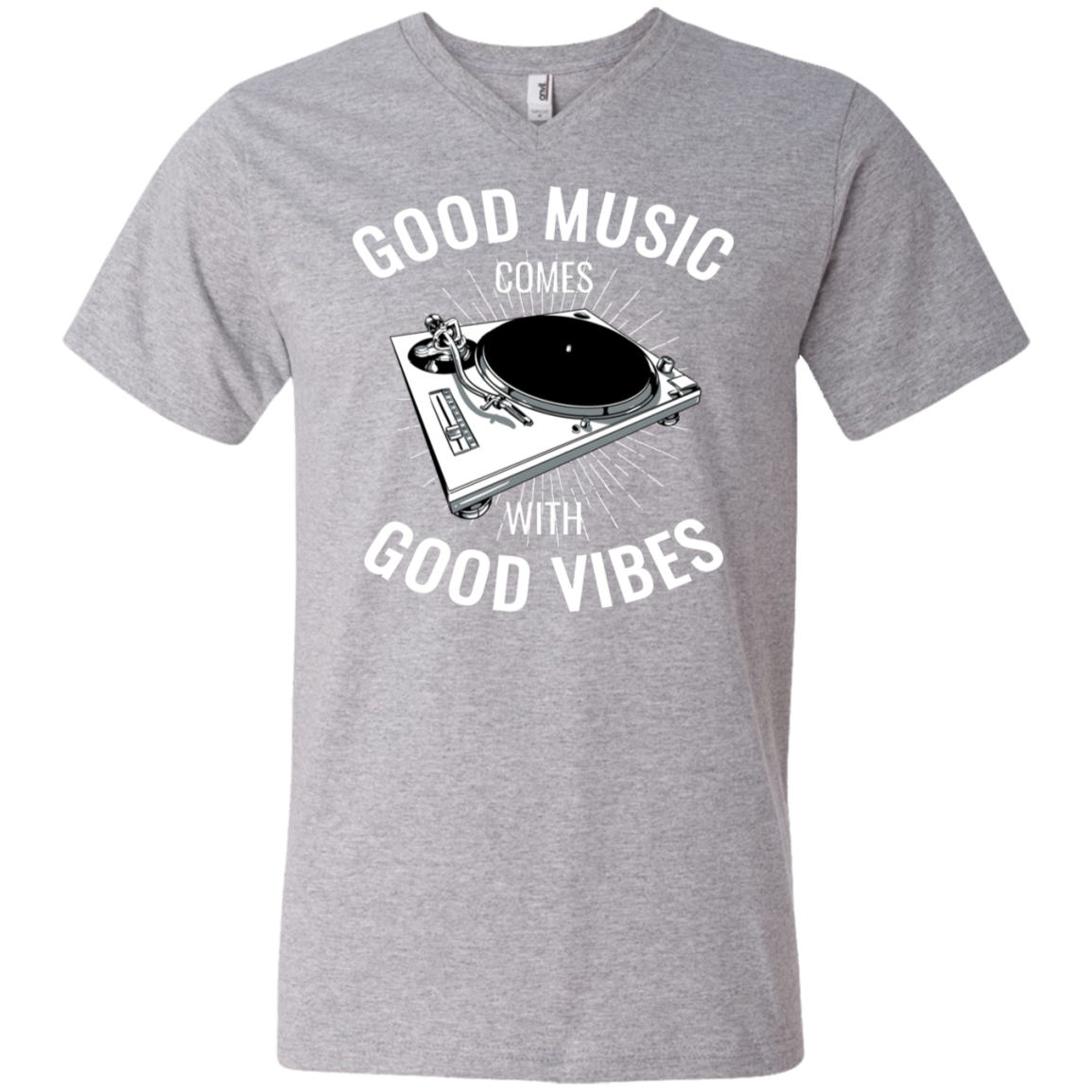 "GOOD VIBES" Men's Printed V-Neck T-Shirt