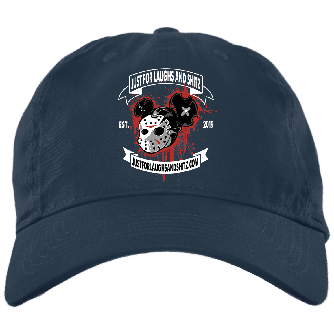 "MICKY MASK" with white banner Twill Unstructured Dad Cap