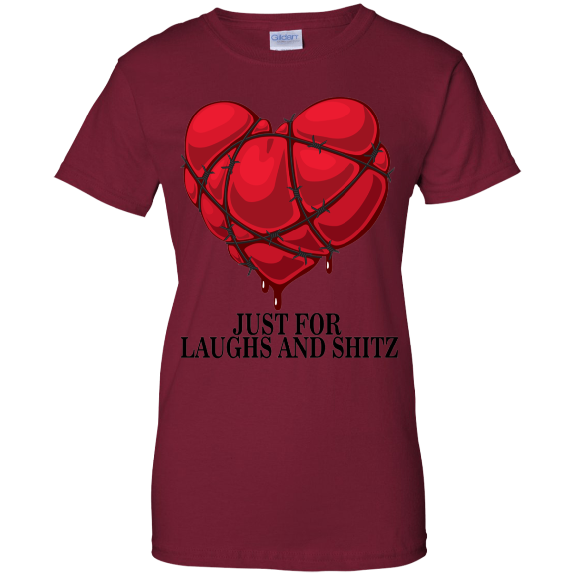 "MY BLOODY HEART Ladies' 100% Cotton T-Shirt in black print