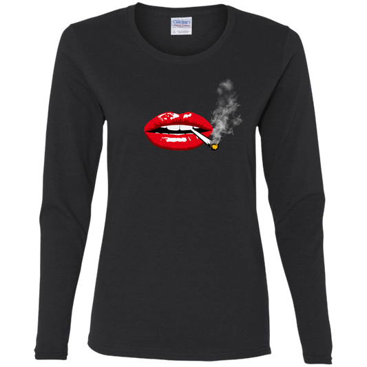 "SEXY LIPS" Ladies' Cotton LS T-Shirt