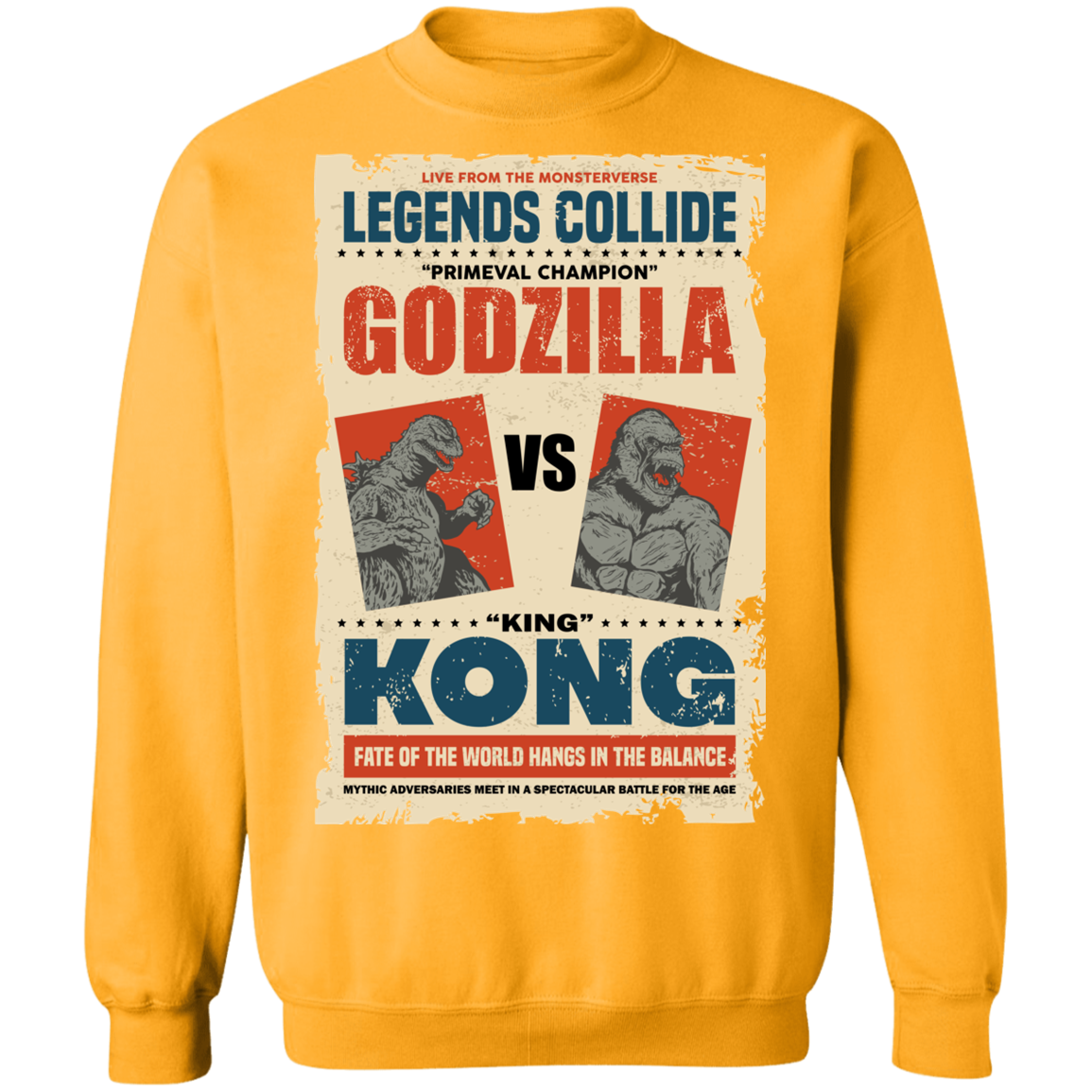 "GODZILLA VS KONG" Crewneck Pullover Sweatshirt  8 oz.