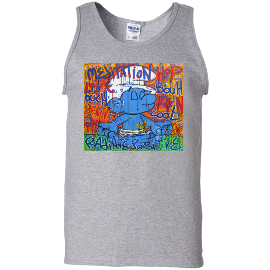 "MEDITATION SMURF" 100% Cotton Tank Top