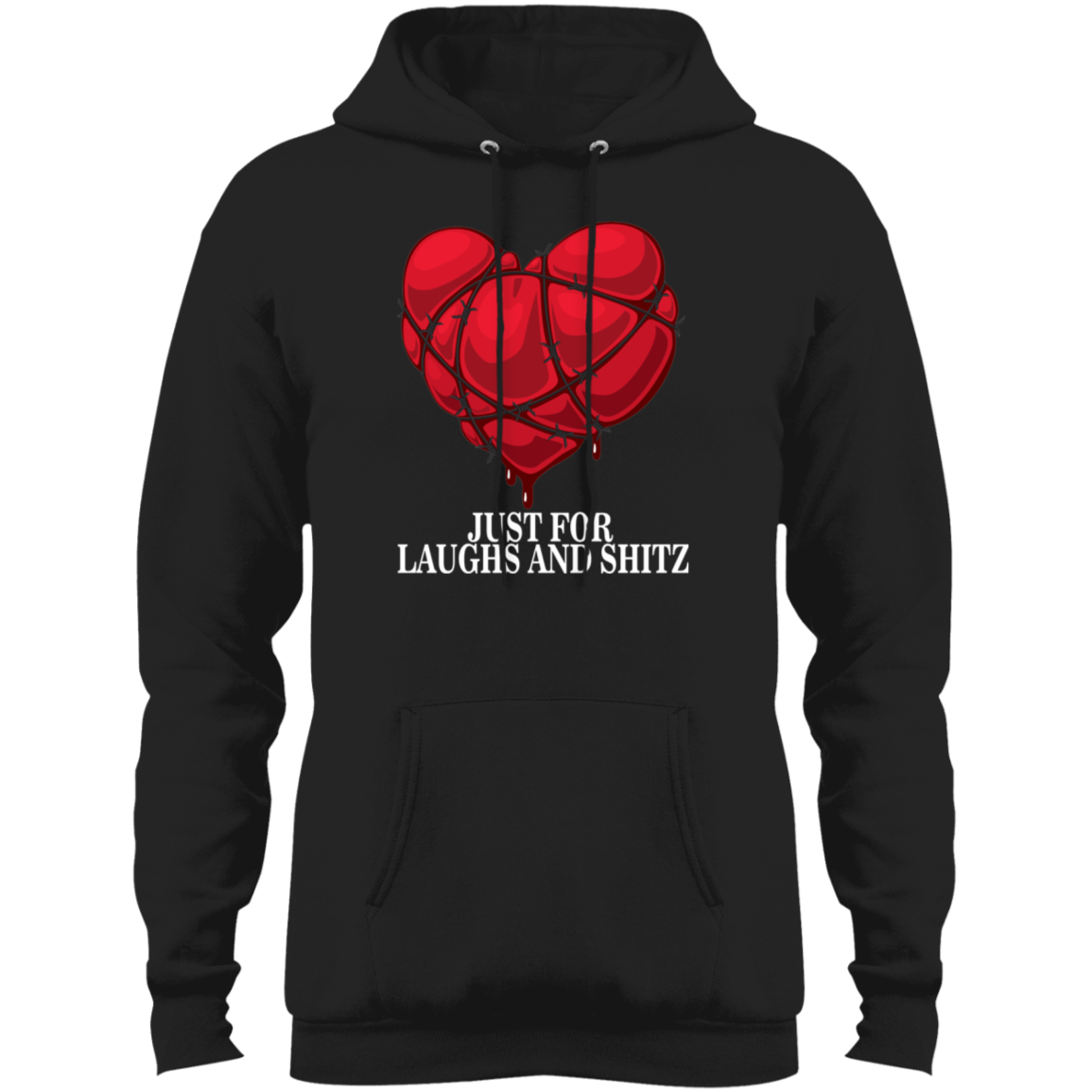 "MY BLOODY HEART" Men's Core Fleece Pullover Hoodie in white print