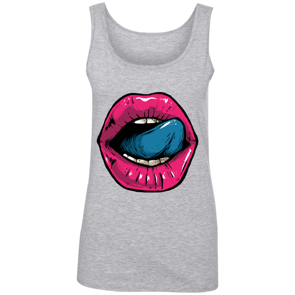 "HELLO LIPS" Ladies' 100% Ringspun Cotton Tank Top