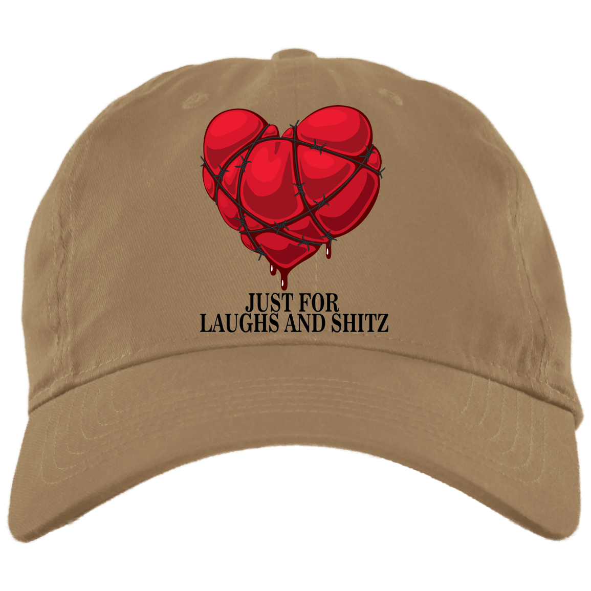 "MY BLOODY HEART" with black print Brushed Twill Unstructured Dad Cap