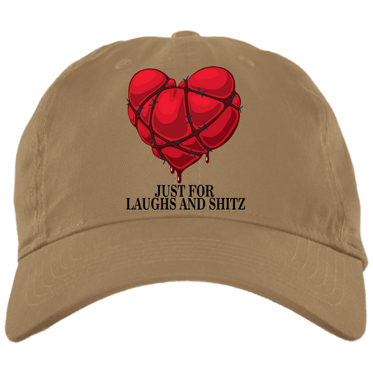 "MY BLOODY HEART" with black print Brushed Twill Unstructured Dad Cap