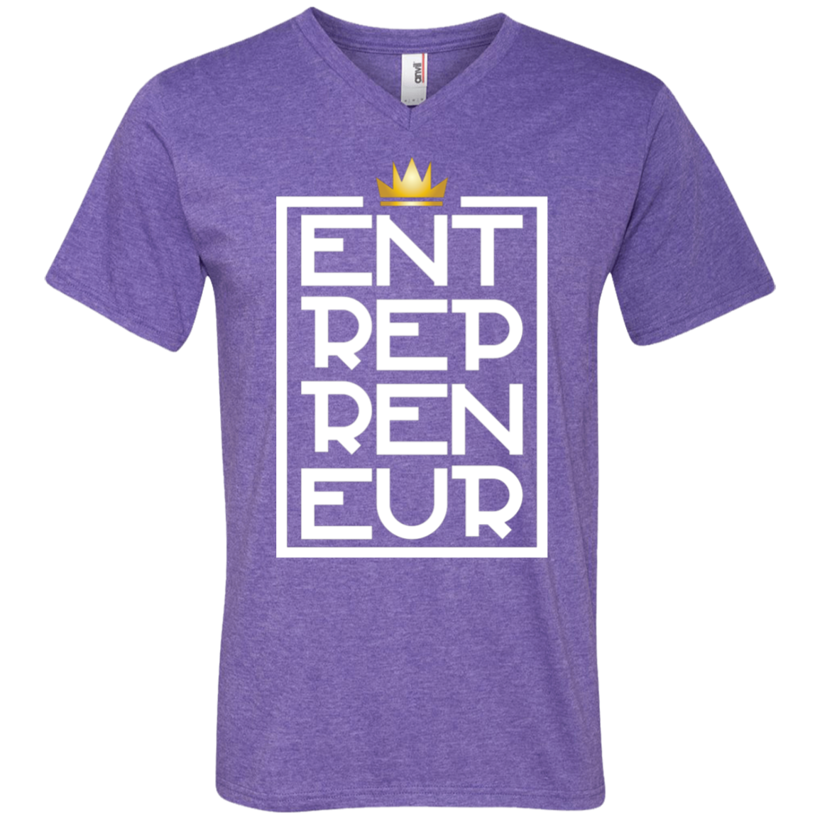 "KING ENTREPRENEUR" Men's Printed V-Neck T-Shirt