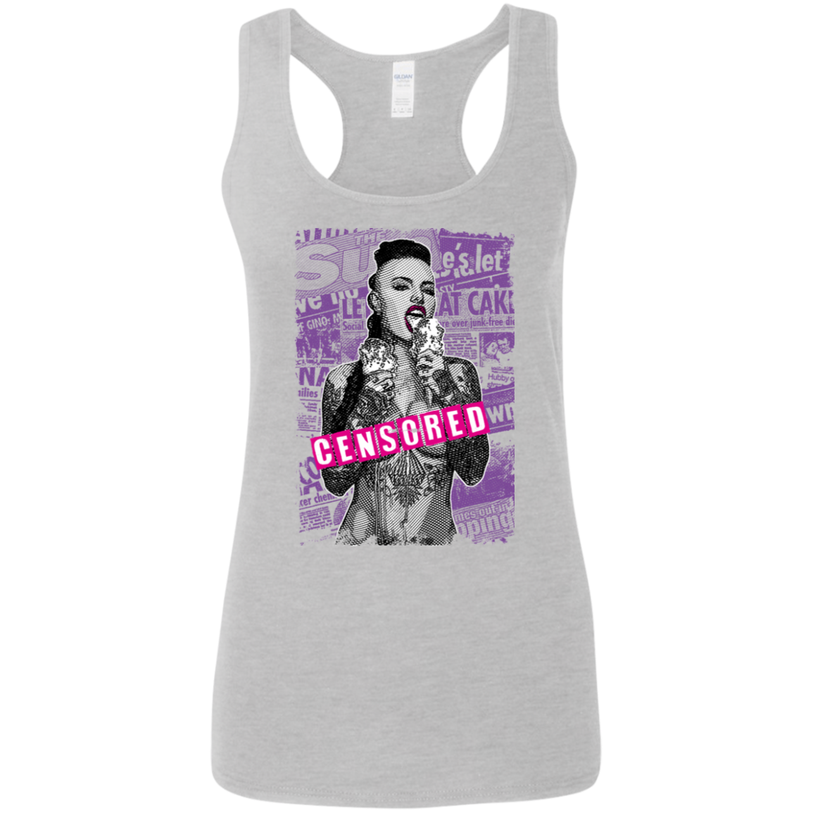 "CENSORED" Ladies' Softstyle Racerback Tank