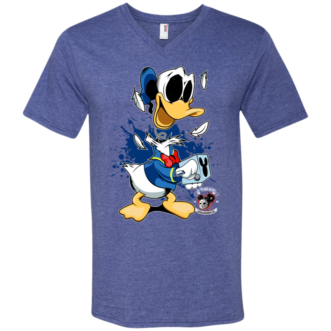 "DONALD IN A BOX" Men's Printed V-Neck T-Shirt