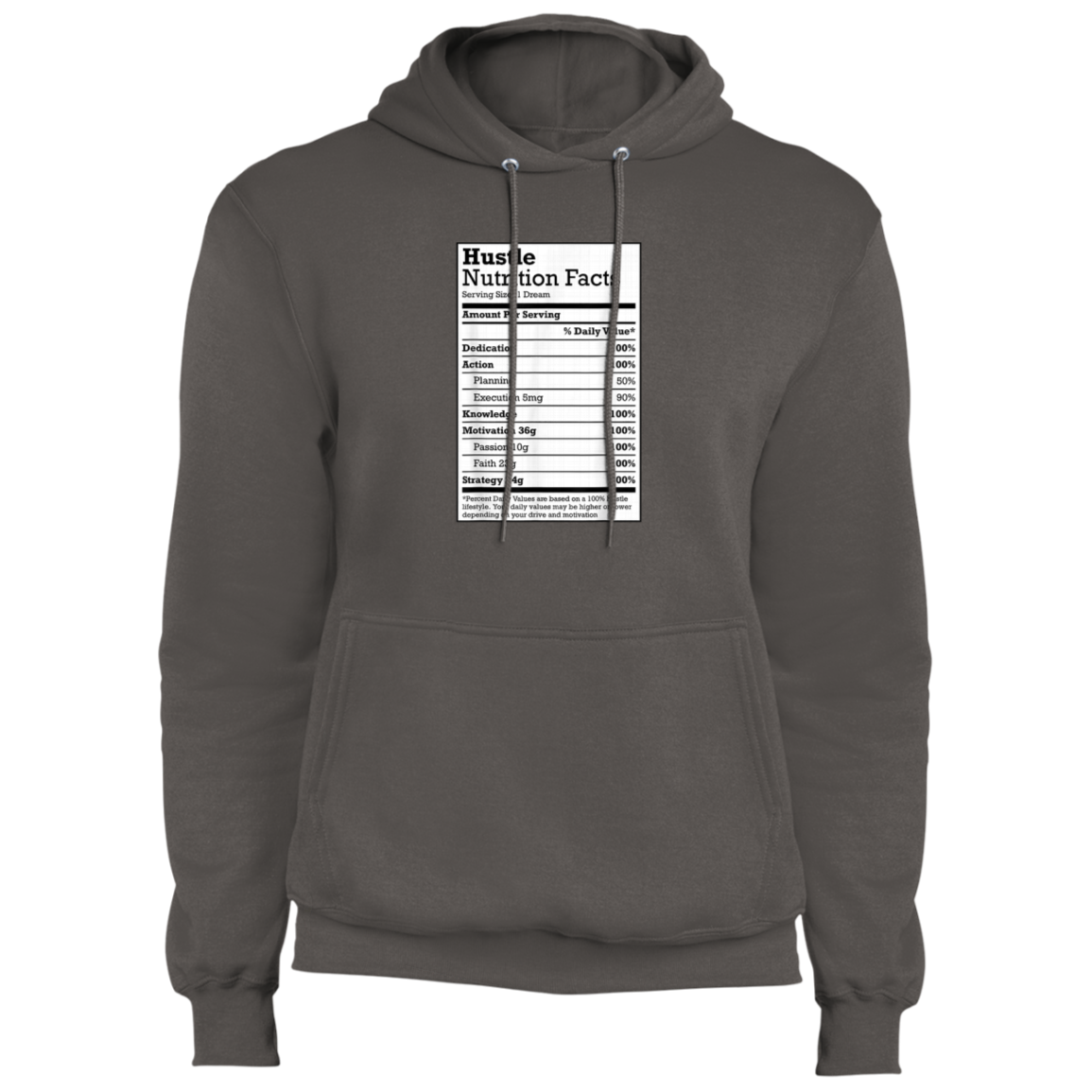 "HUSTLE NUTRITION FACTS" Core Fleece Pullover Hoodie