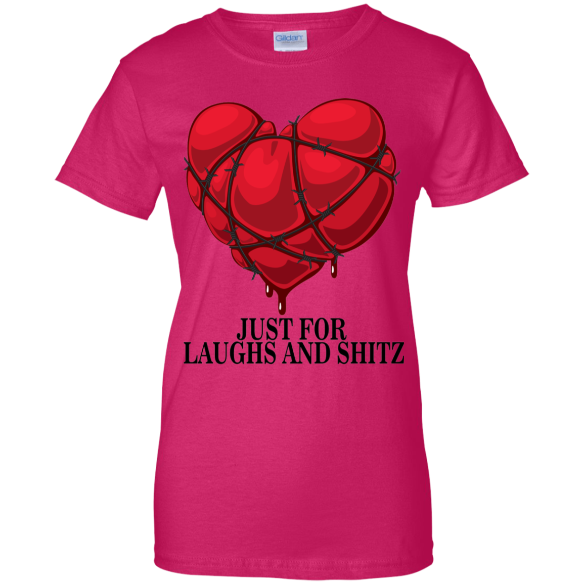 "MY BLOODY HEART Ladies' 100% Cotton T-Shirt in black print