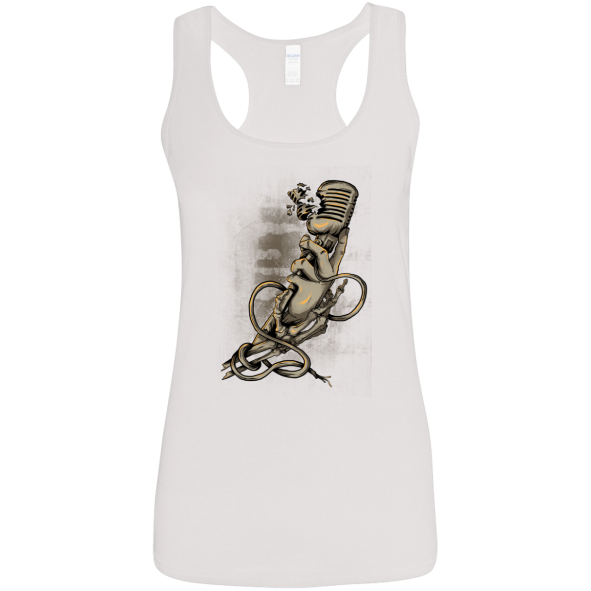 "MICROPHONE FIEND" Ladies' Softstyle Racerback Tank