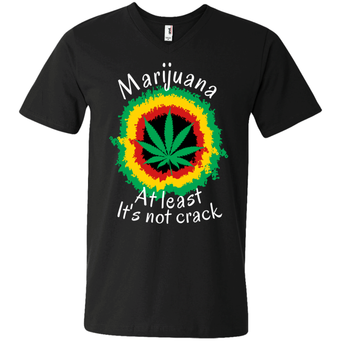 "AT LEAST ITS NOT CRACK" Men's Printed V-Neck T-Shirt