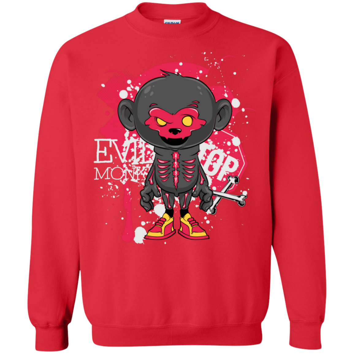 "EVIL MONKEY" Crewneck Pullover Sweatshirt  8 oz.