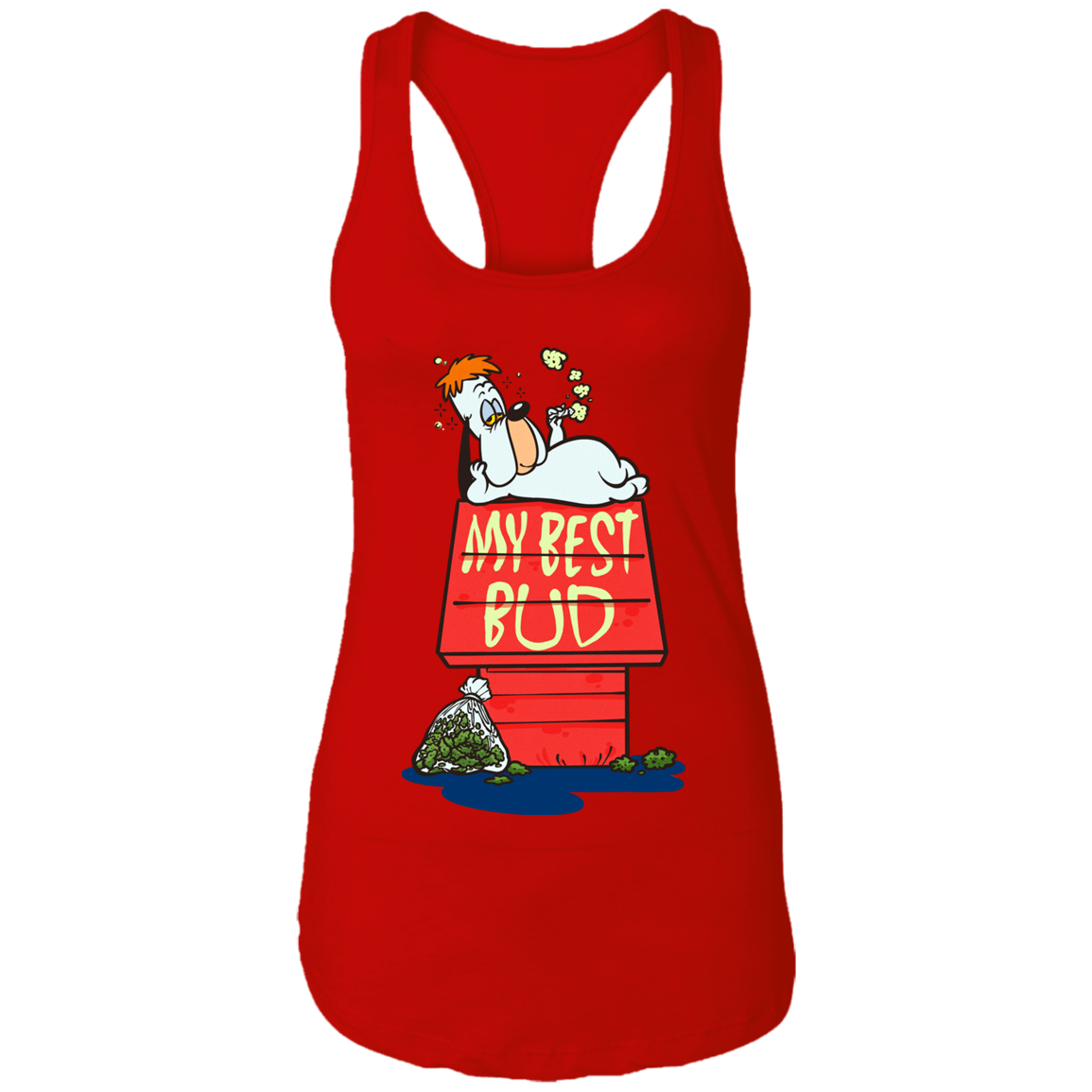 "MY BEST BUD" Ladies Ideal Racerback Tank