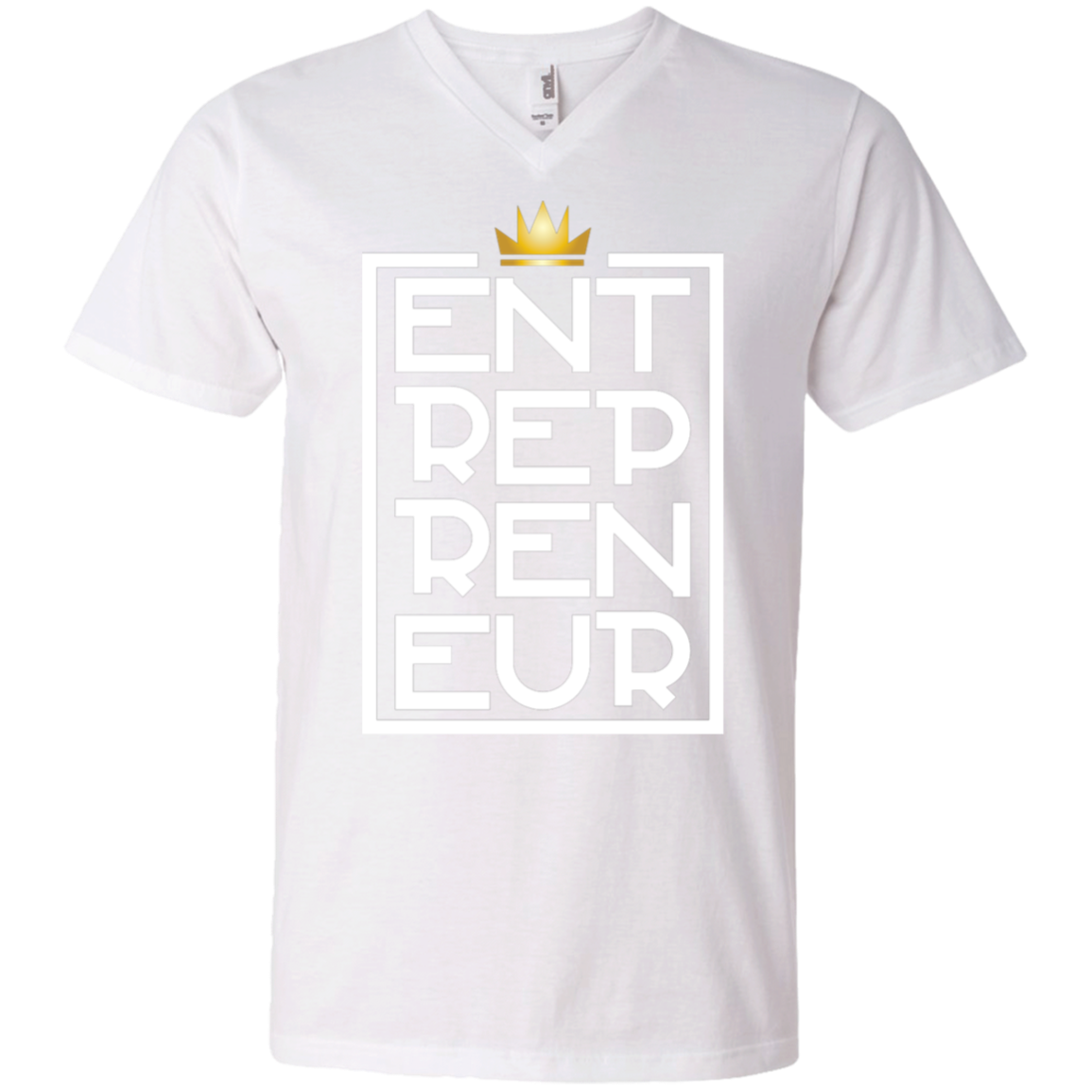 "KING ENTREPRENEUR" Men's Printed V-Neck T-Shirt