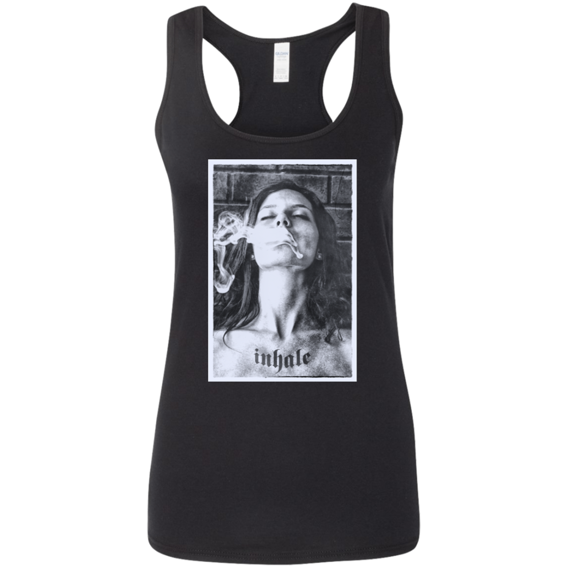 "INHALE" Ladies' Softstyle Racerback Tank