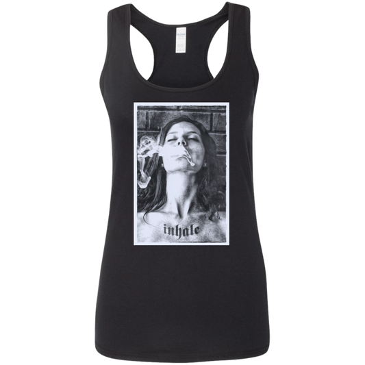 "INHALE" Ladies' Softstyle Racerback Tank