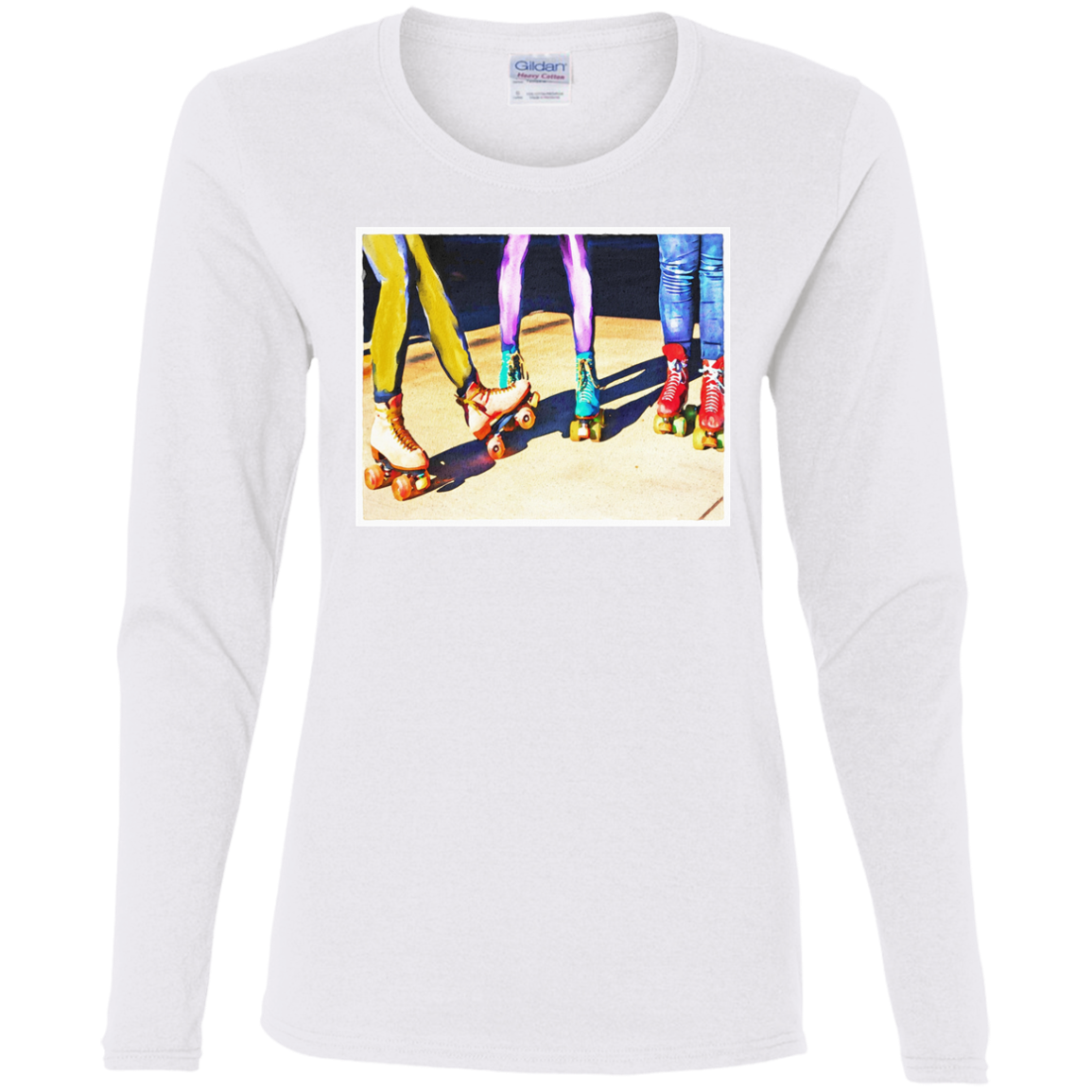 "ROLLER BOOGIE" Ladies' Cotton LS T-Shirt