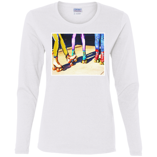 "ROLLER BOOGIE" Ladies' Cotton LS T-Shirt