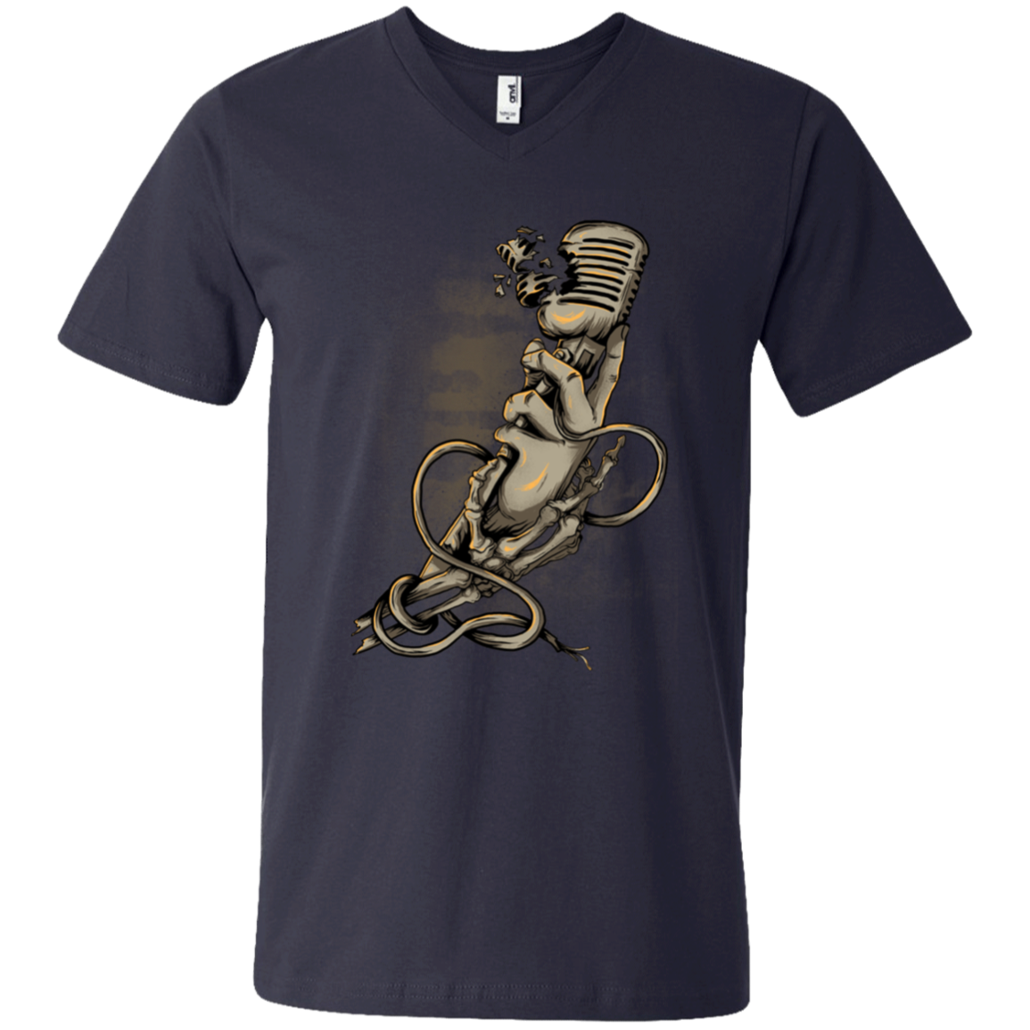 "MICROPHONE FIEND" Men's Printed V-Neck T-Shirt