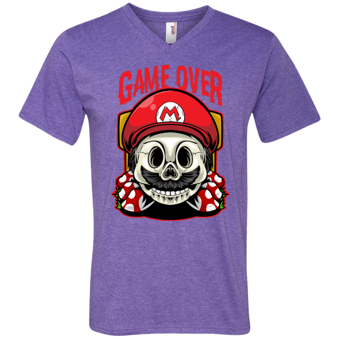 "GAME OVER" Men's Printed V-Neck T-Shirt