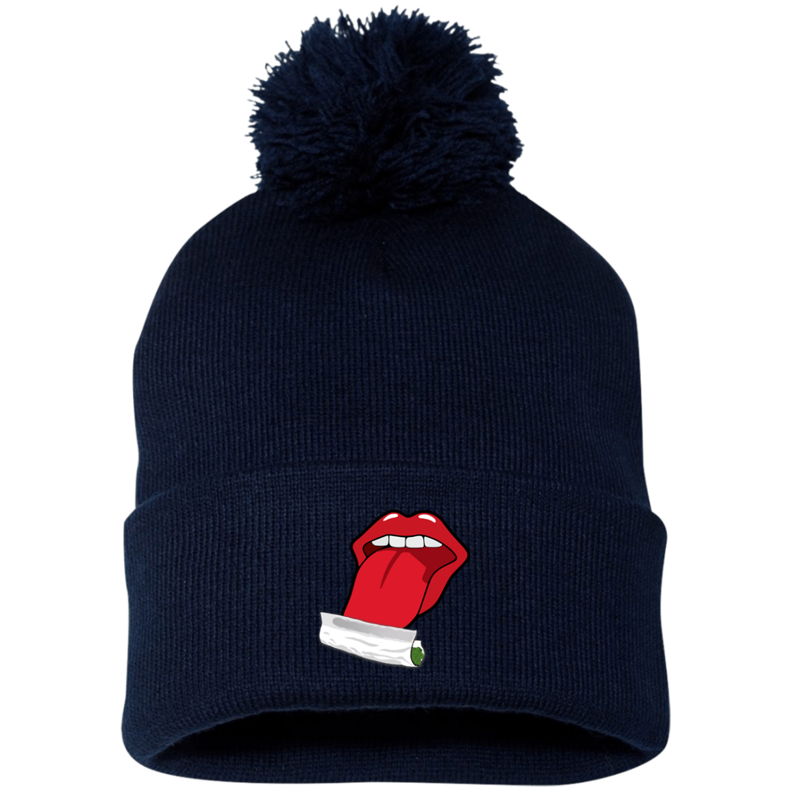 "ROLLING JOINT" Pom Pom Knit Cap