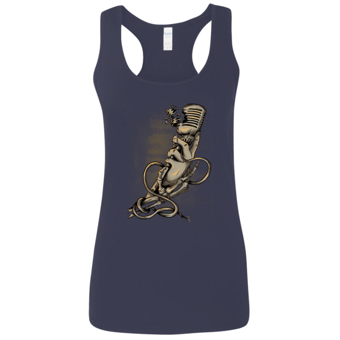 "MICROPHONE FIEND" Ladies' Softstyle Racerback Tank