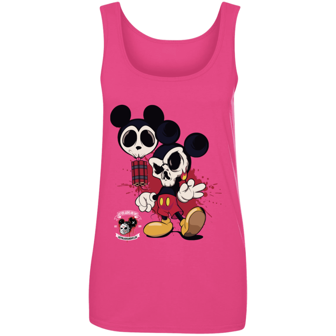 "MICKEY GO BOOM" Ladies' 100% Ringspun Cotton Tank Top