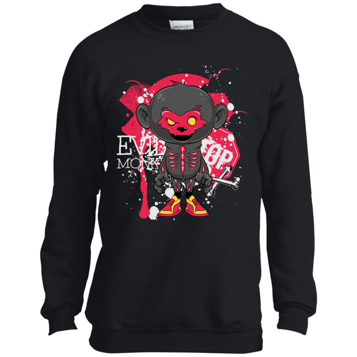 "EVIL MONKEY' Youth Crewneck Sweatshirt