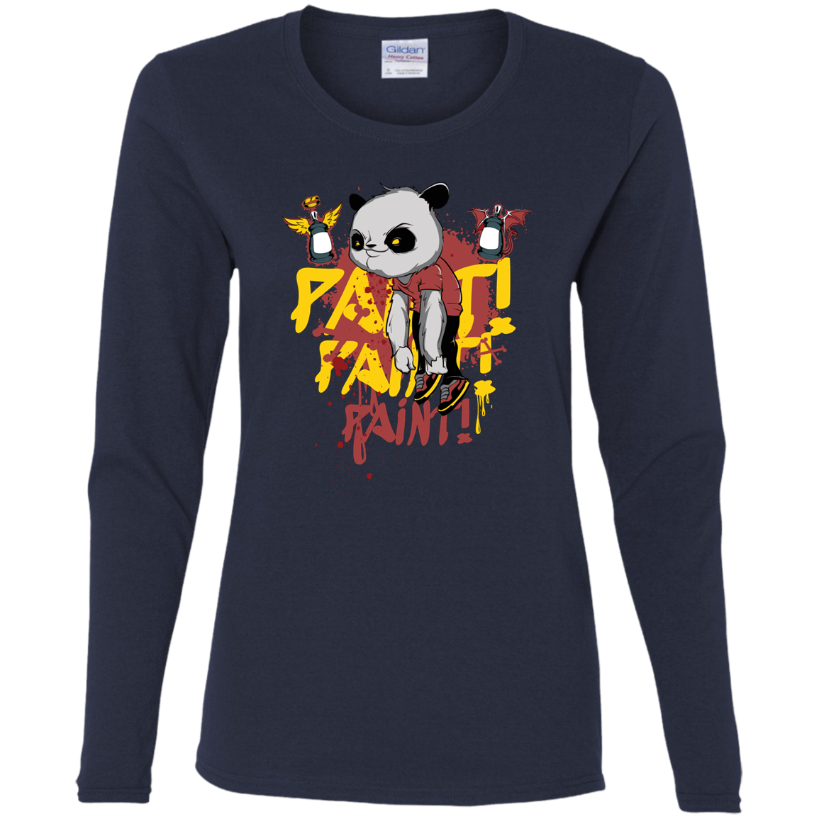 "PAINT PAINT PAINT" Ladies' Cotton LS T-Shirt