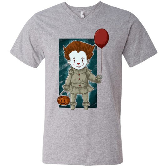 "LITTLE CLOWN" Men's Printed V-Neck T-Shirt