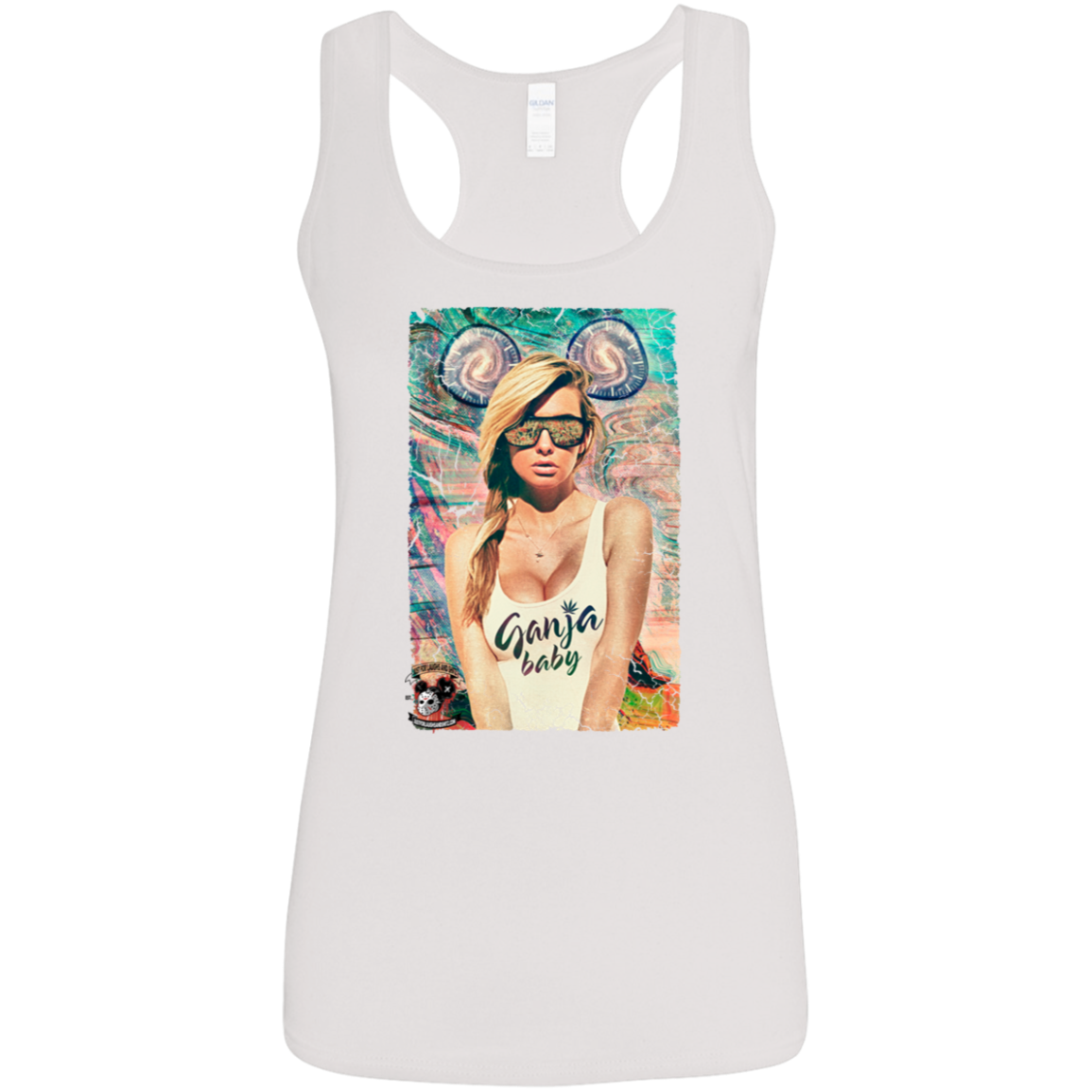 "GANJA BABY" Ladies' Softstyle Racerback Tank