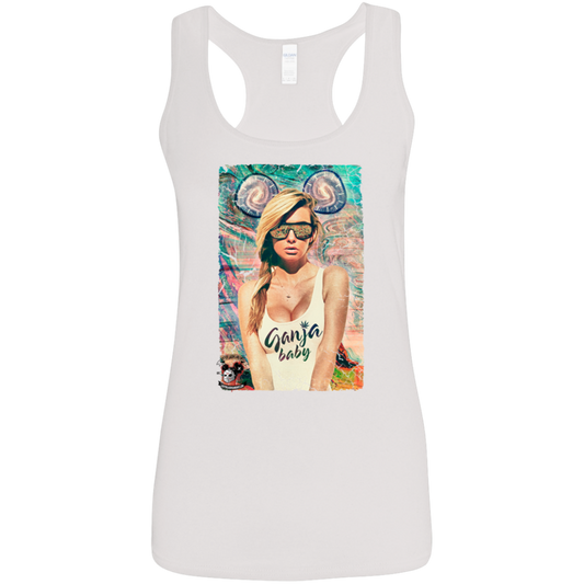 "GANJA BABY" Ladies' Softstyle Racerback Tank