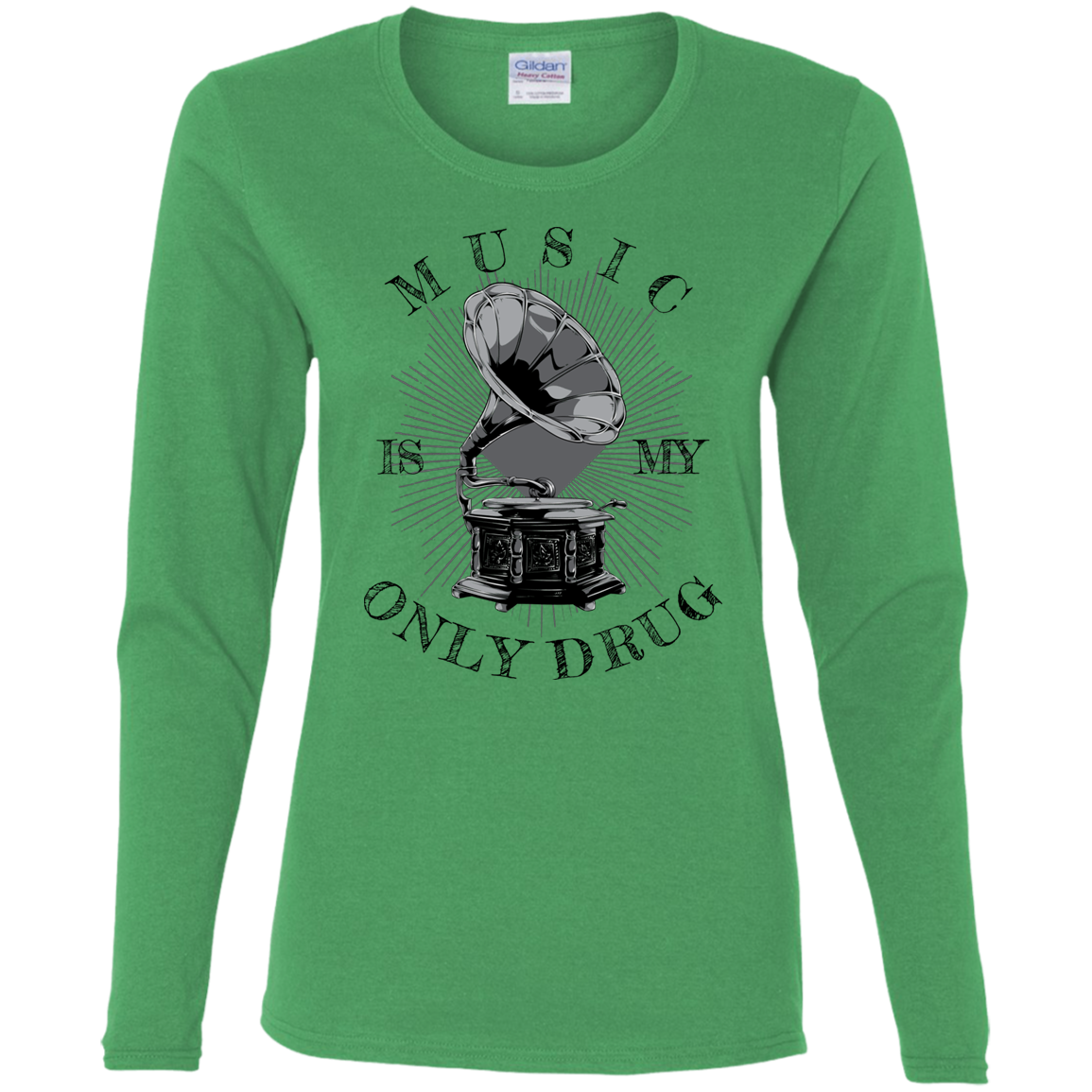 "MUSIC" Ladies' Cotton LS T-Shirt