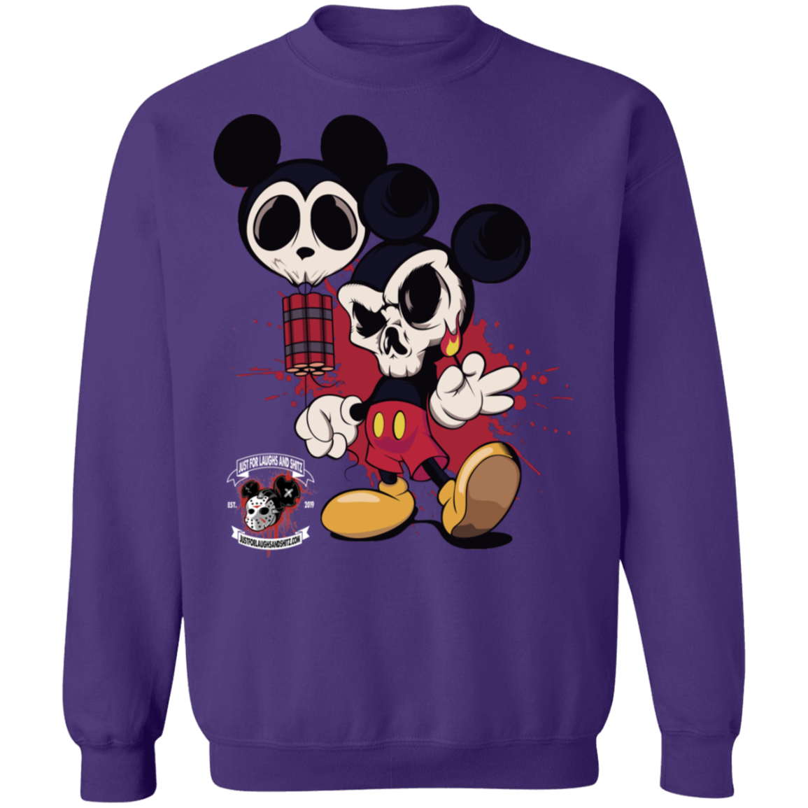 "MICKEY GO BOOM" Crewneck Pullover Sweatshirt  8 oz.