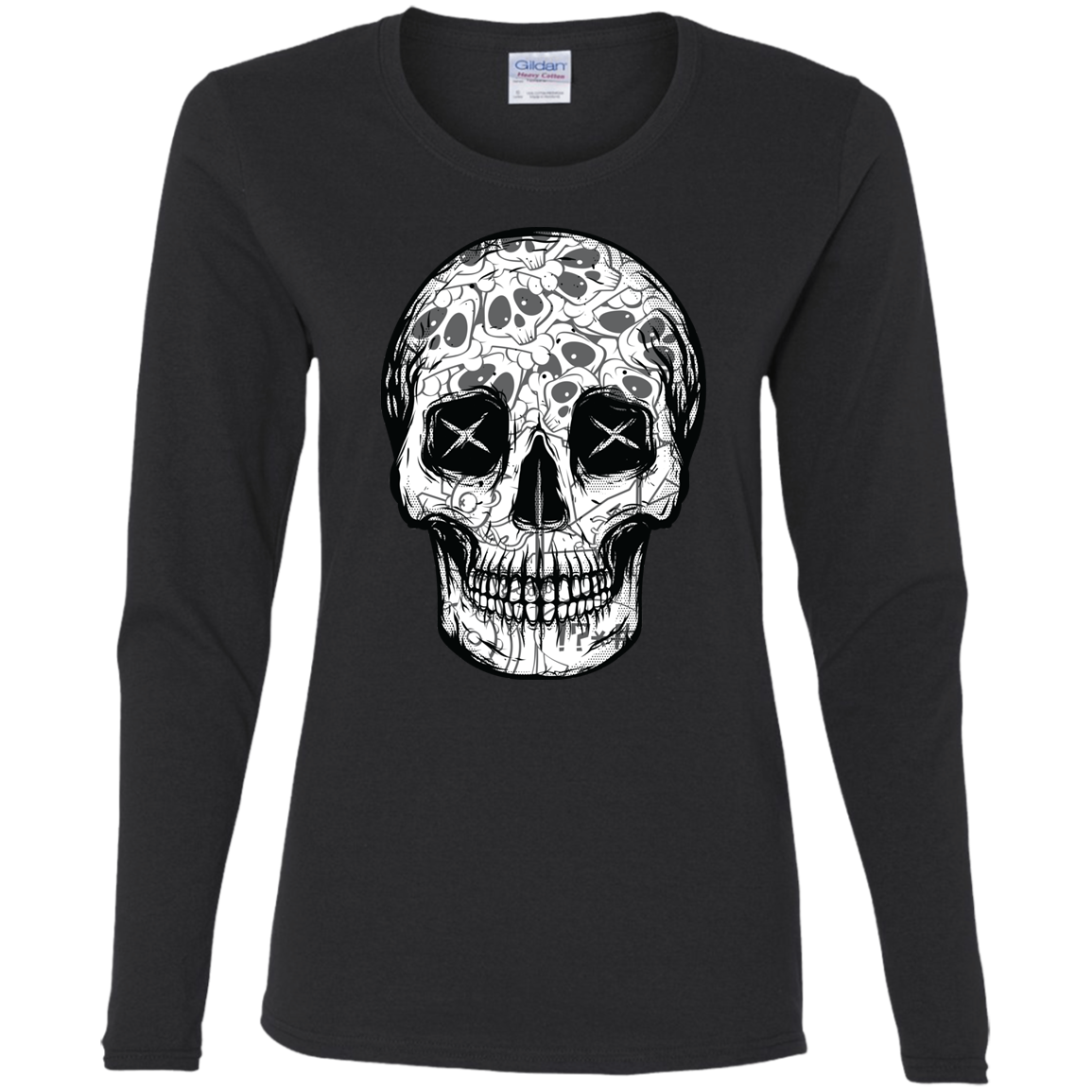 "SKULL HEADS" Ladies' Cotton LS T-Shirt