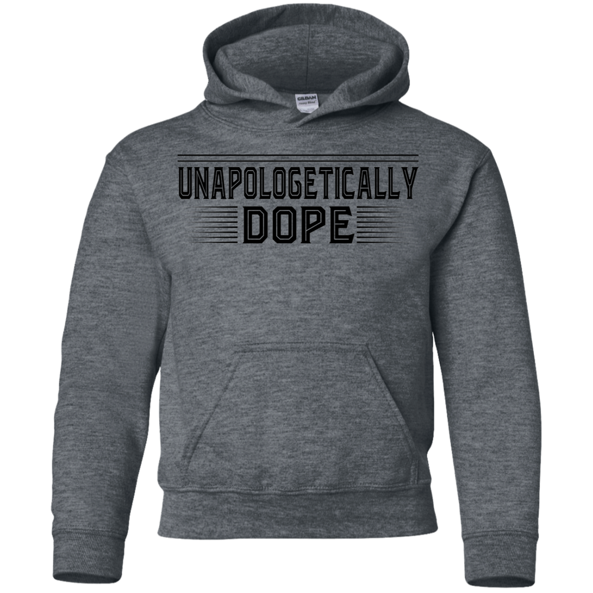 "UNAPOLOGETICALL DOPE" Youth Pullover Hoodie in black print