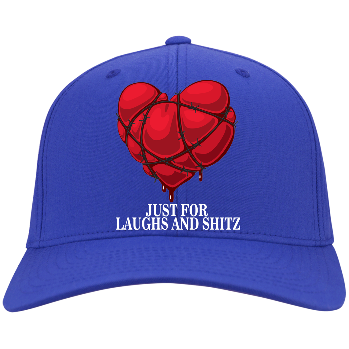 "MY BLOODY HEART" in white print Twill Cap