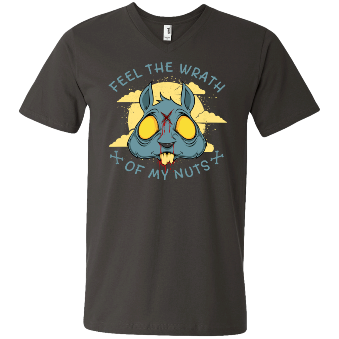 "FEEL THE WRATH" Men's Printed V-Neck T-Shirt