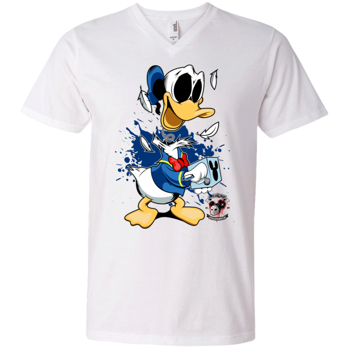 "DONALD IN A BOX" Men's Printed V-Neck T-Shirt