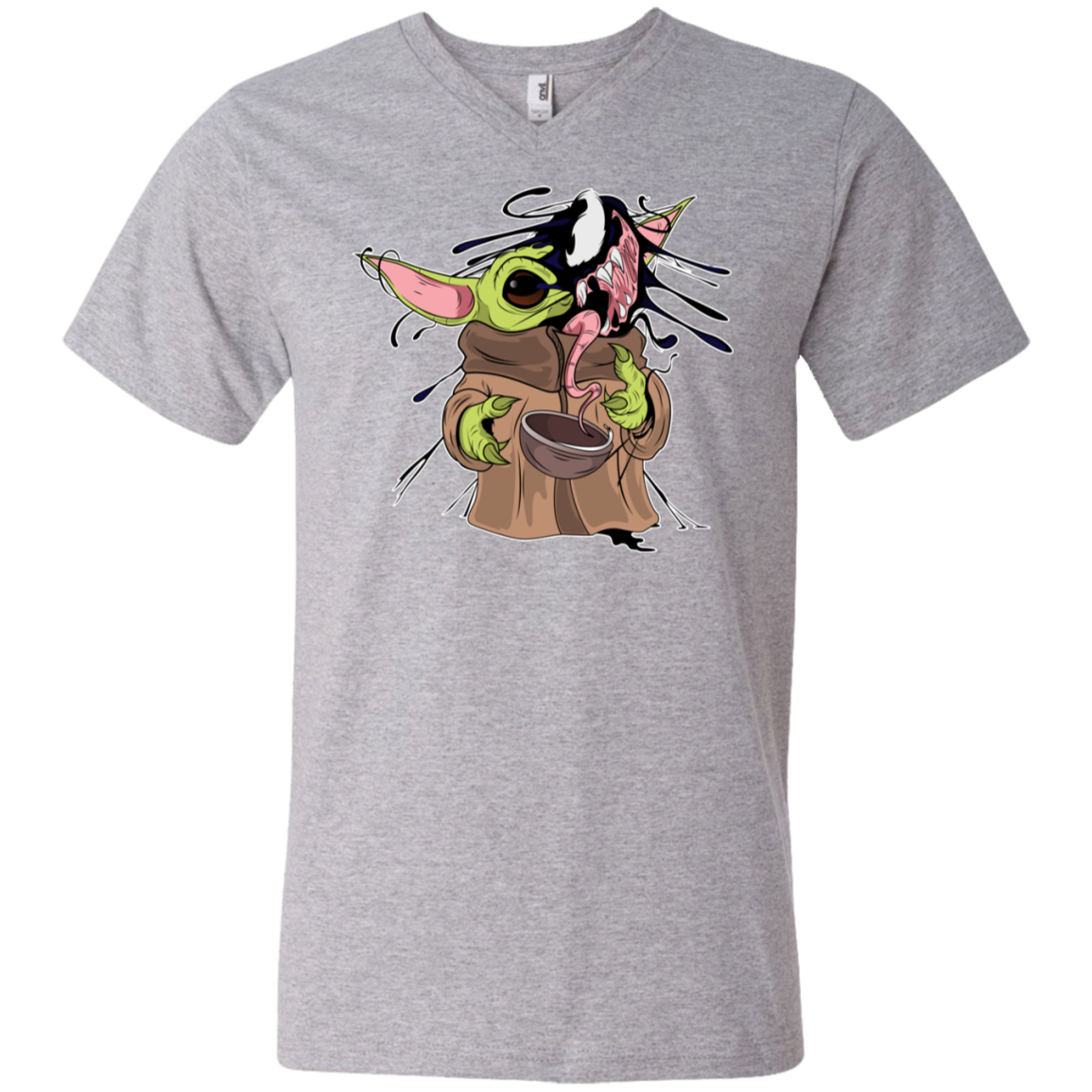 "BABY YODA VENOM" Men's Printed V-Neck T-Shirt