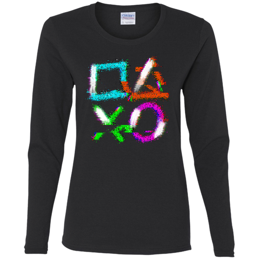 "GAMING LOUNGE"Ladies' Cotton LS T-Shirt