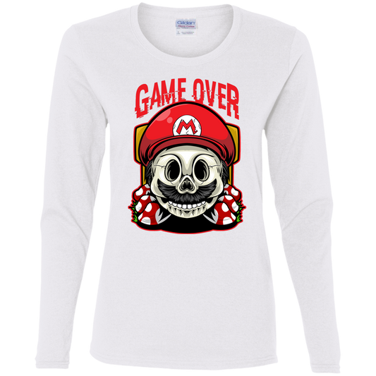 "GAME OVER" Ladies' Cotton LS T-Shirt