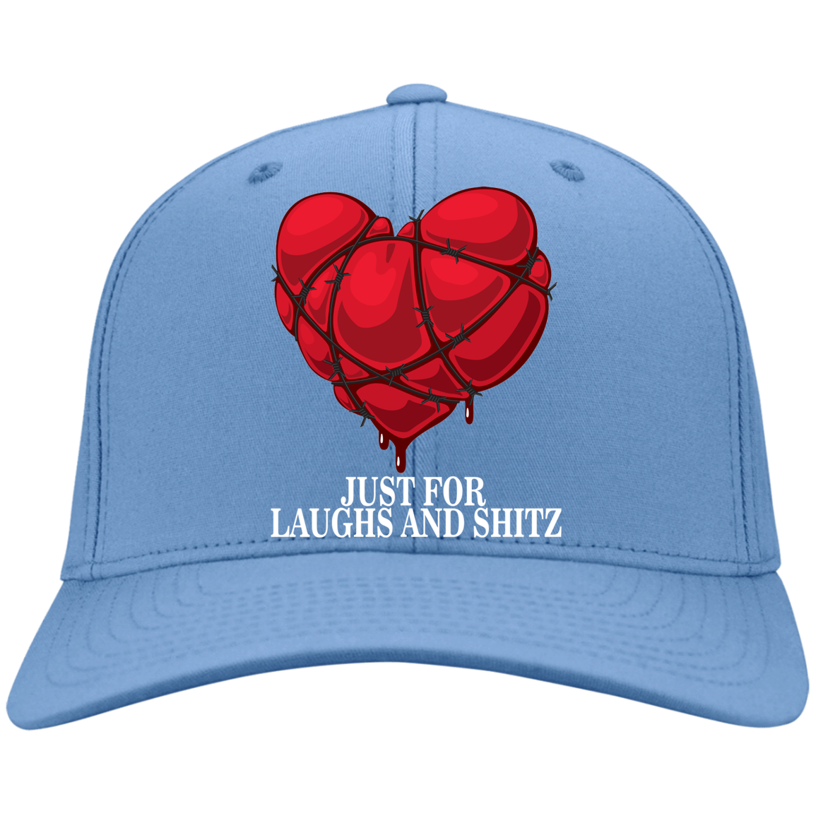 "MY BLOODY HEART" in white print Twill Cap